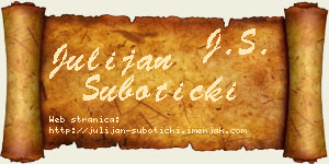 Julijan Subotički vizit kartica
